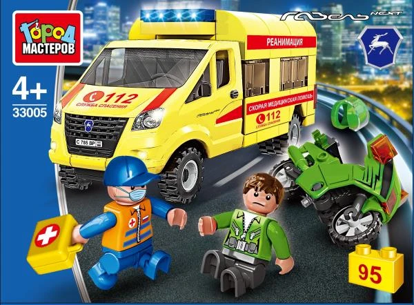 ГАЗЕЛЬ конструктор авария мотоциклиста, 95 дет. Город мастеров ГАЗЕЛЬ конструктор авария мотоциклиста, 95 дет. Город мастеров