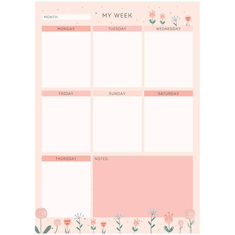 Планер на неделю MESHU 210*148мм (А5), "Meadow", на склейке