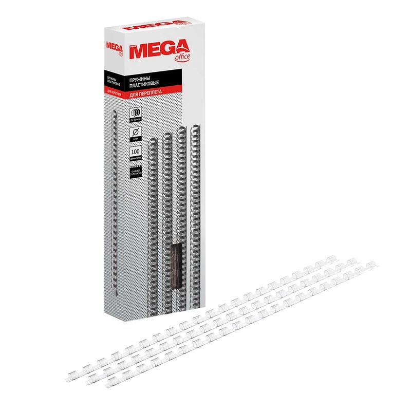 Пружины для переплета пластиковые ProMega Office 6мм прозрачные 100шт/уп. штр. 