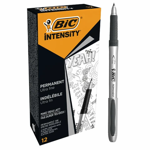 Маркер перманентный BIC "Intensity Ultra Fine", ЧЕРНЫЙ, тонкий