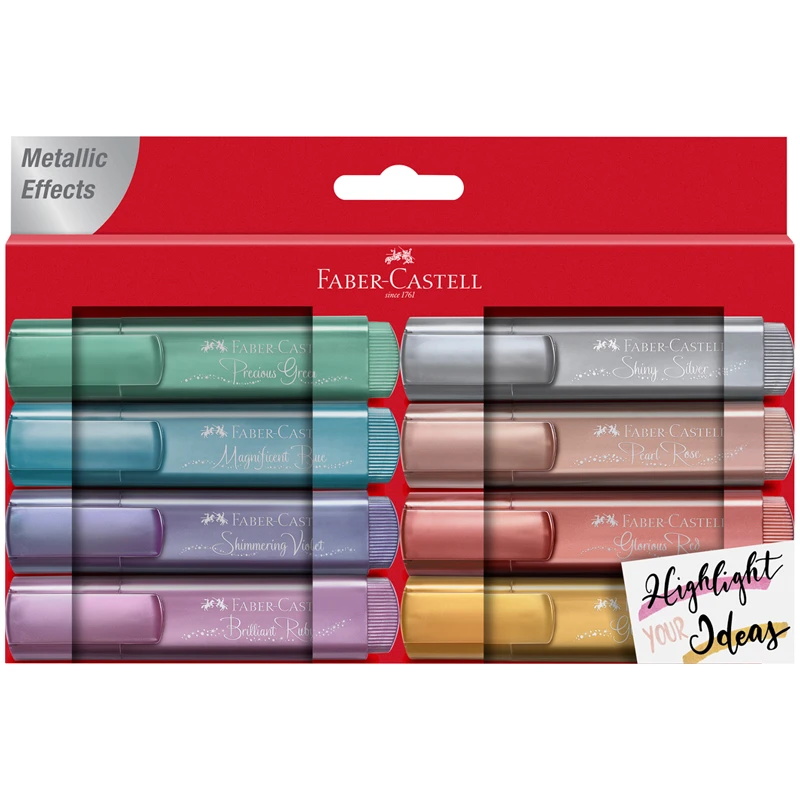 Набор текстовыделителей Faber-Castell "TL 46 Metallic", 8 цв., 1-5мм,