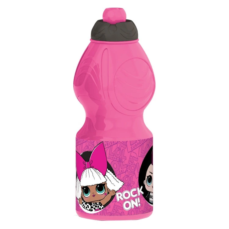 Бутылка пластиковая (спортивная, фигурная, 400 мл) LOL