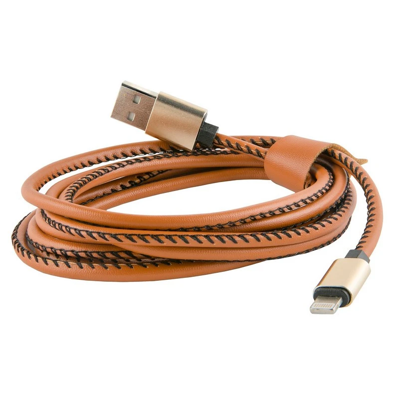 Кабель USB 2.0 - Lightning, М/М, 2 м, экокожа, Red Line, кор, УТ000014164