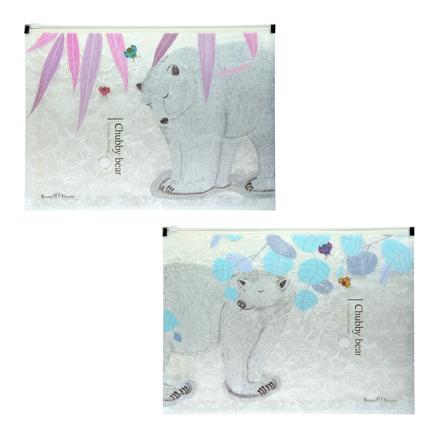 ПАПКА С ПЛАСТИКОВОЙ ЗАСТЕЖКОЙ, "БЕЛАЯ МЕДВЕДИЦА", А4, 2 ВИДА