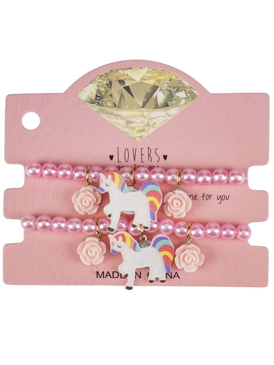 Браслет детский "Единороги" (диаметр 7,5 см, 2 шт) (Арт. ДФ-1073)