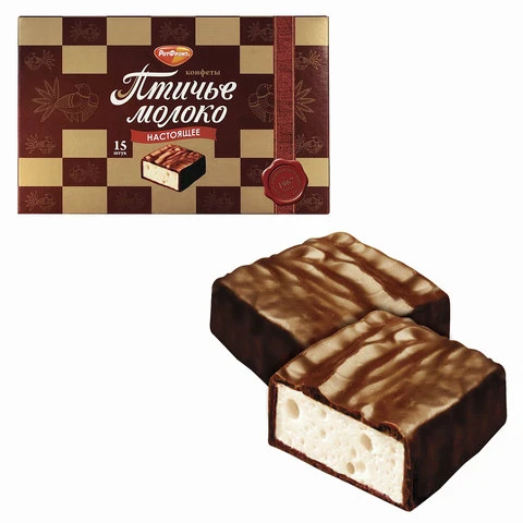 Конфеты шоколадные РОТ ФРОНТ "Птичье молоко", сливочно-ванильные, 200