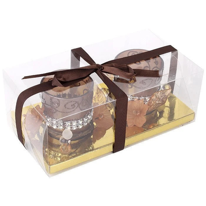 Свечи декоративные набор "Арома" в подсвечниках 2шт/уп