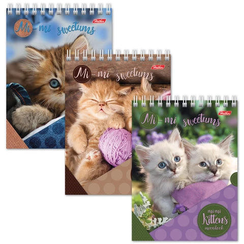 Блокнот А6, 40 л., гребень, лакированная обложка, HATBER, "Милые Блокнот А6, 40 л., гребень, лакированная обложка, HATBER, "Милые