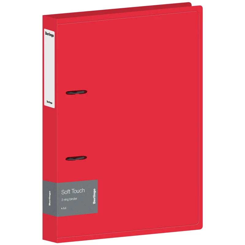 Папка на 2 кольцах Berlingo "Soft Touch", 40мм, 700мкм, красная,