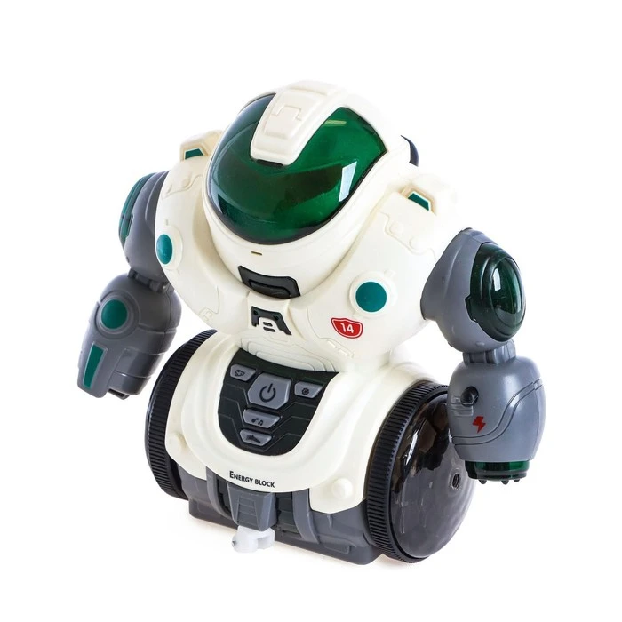 Робот «Пришелец», русский чип, выпускает пар, работает от батареек, цвет белый