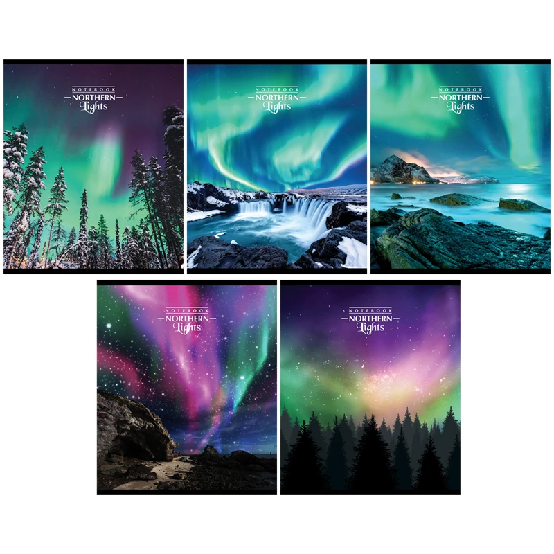 "Тетрадь 48л., А5, клетка ПЗБМ ""Северное сияние"",