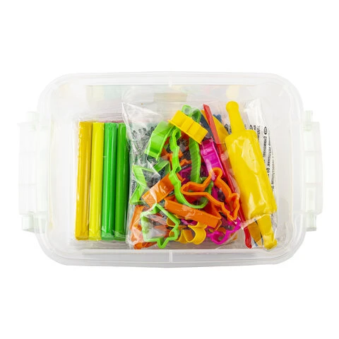 Пластилин в боксе ЮНЛАНДИЯ, 24 цвета, 500 г, скалка, 3 стека, 15 формочек,