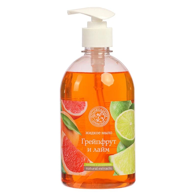 Мыло жидкое Душистый Колокольчик "Грейпфрут и Лайм", с дозатором,
