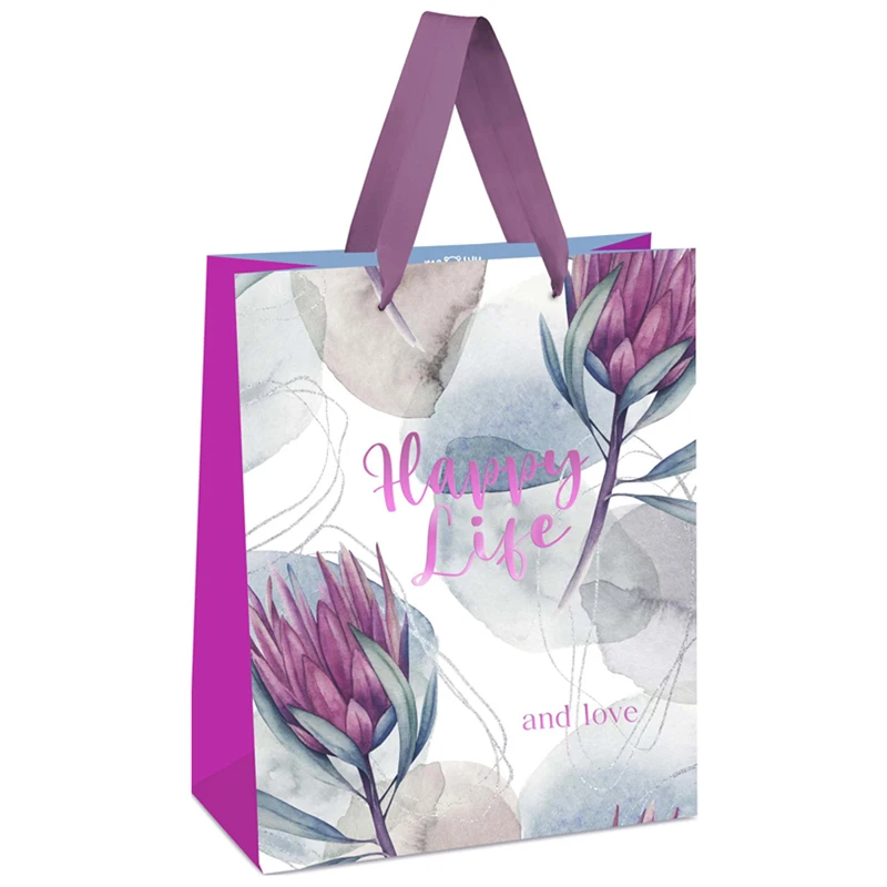 Пакет подарочный 18*23*10см, MESHU "Protea", отд. фольгой, матовая