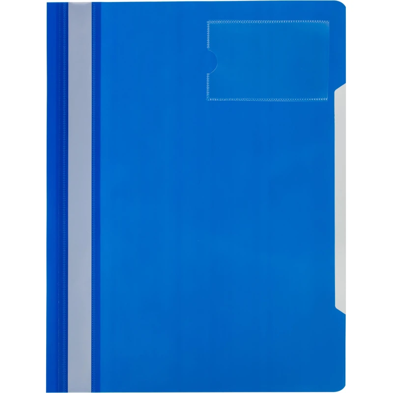 Скоросшиватель пластиковый карман для визитки Attache А4, синий, 10шт/уп