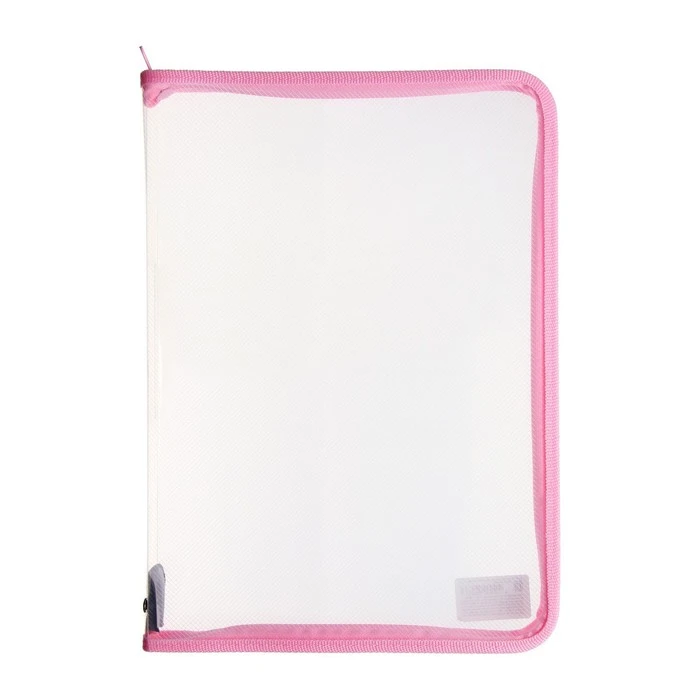 Папка пластик А4, молния вокруг, 325 х 230 х 25 мм, 0.5, Pastel, розовая