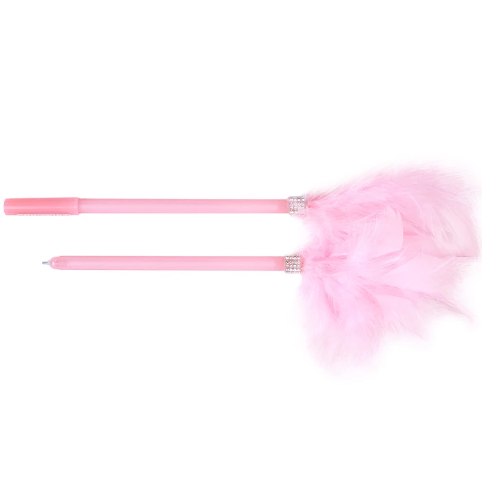 Ручка гелевая синяя "Darvish" с перьями ассорти