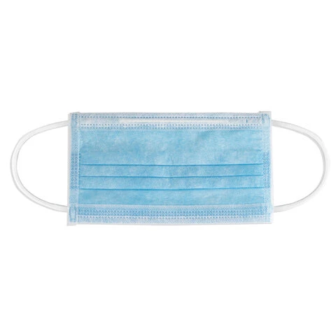 Маски одноразовые медицинские КОМПЛЕКТ 50 шт., 3-х слойные, голубые (фильтр