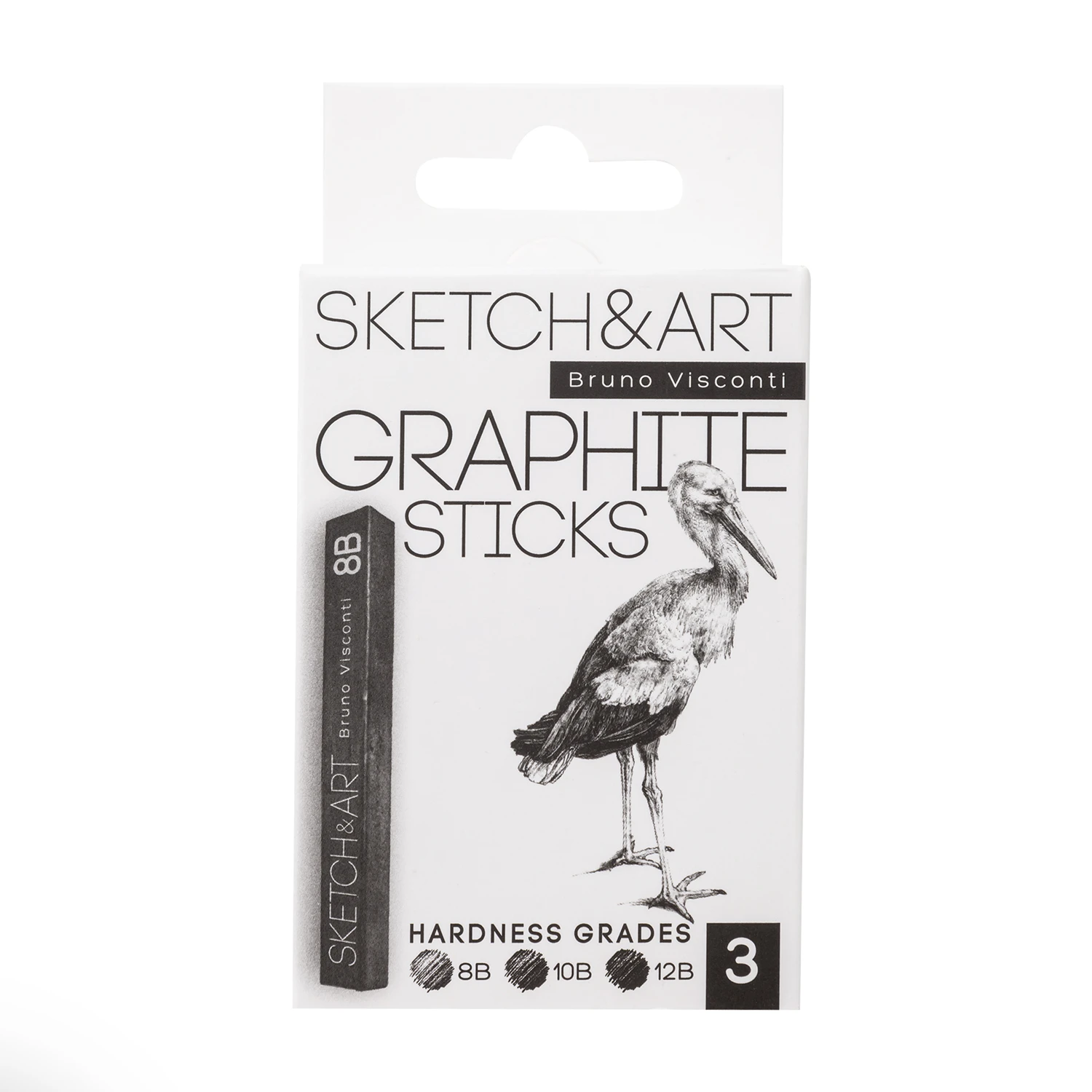 ГРАФИТ ПРЕССОВАННЫЙ "SKETCH&ART", черный, 3 штуки в наборе