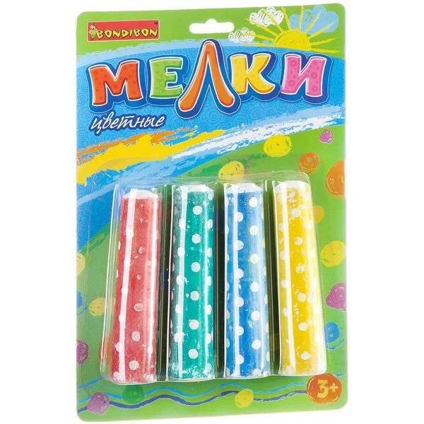 Набор мелков BONDIBON, Горох, 4 шт, 10,5х2,2 см., CRD, арт. Y22622006