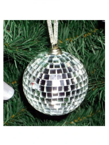 Набор новогодних украшений Белый дискошар, 3 см, 6 штук НУ-2488