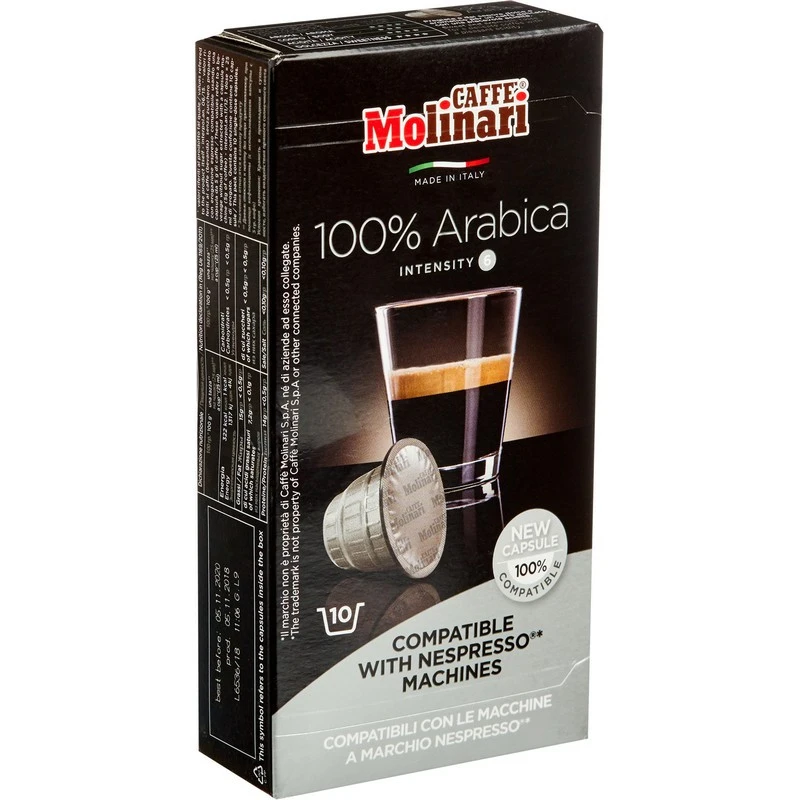Капсулы для кофемашин Molinari 100% Arabica, 10 капсул