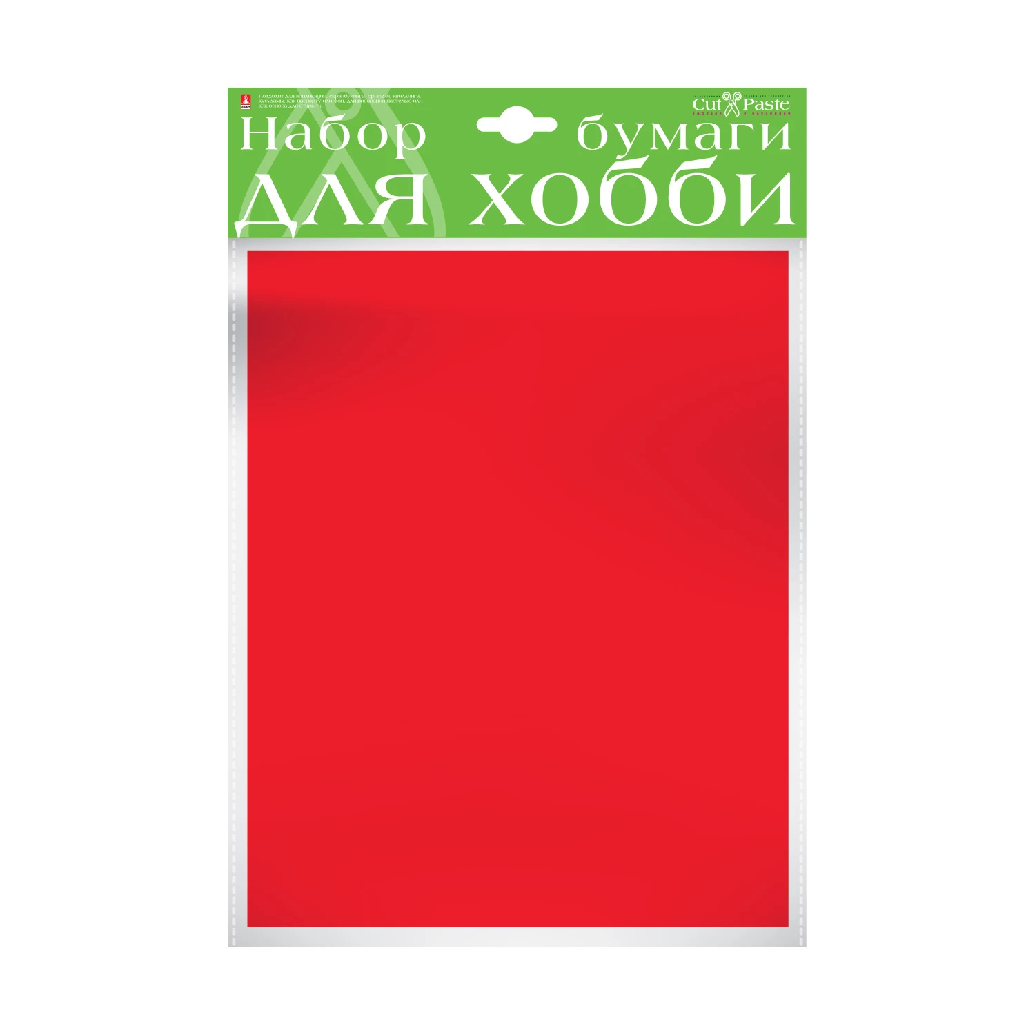 БУМАГА КРАШЕННАЯ В МАССЕ А4 10Л, 110 Г/КВ.М., КРАСНЫЙ