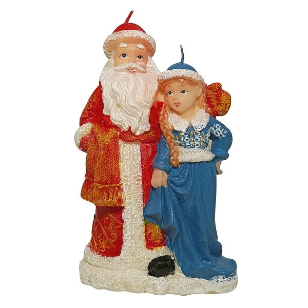 Новогодняя свеча ДМ рус. и снегурочка,16см,330г.