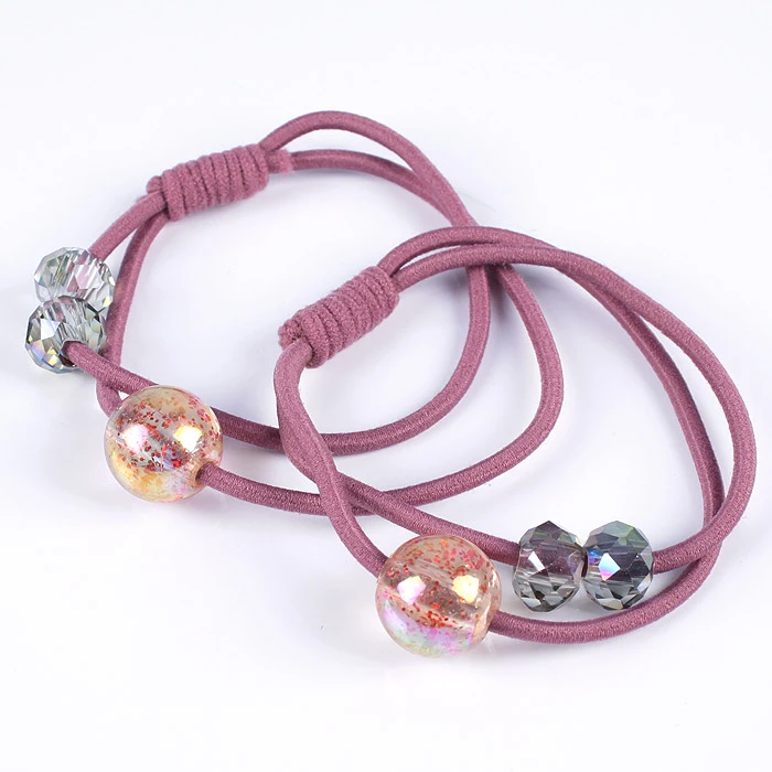 Резинки для волос с декором "Бусины" в наборе 2шт, цвет ассорти