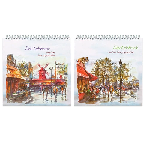 Скетчбук, крафт-бумага 80 г/м2, 190х190 мм, 60 л., гребень, жёсткая подложка,