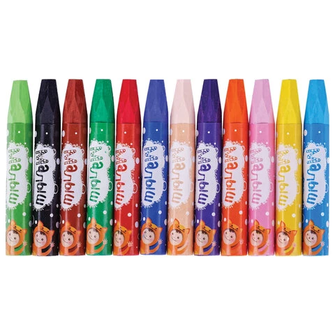 Масляные мелки ГАММА "Малыш" 12 цв., 11*75мм, шестигранные,