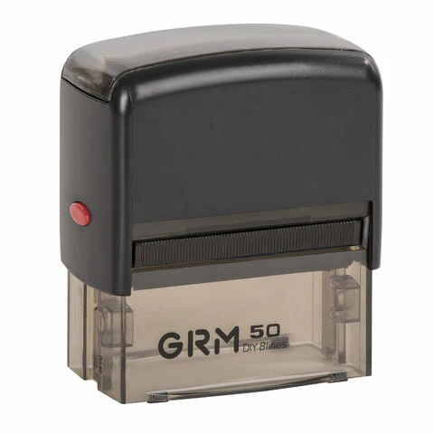 Штамп самонаборный 7-строчный, оттиск 69х30 мм синий, без рамки, GRM 50, КАССЫ В