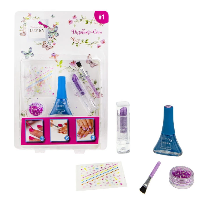Lukky "Дизайнер-Сет" #1 для дизайна ногтей, с лаком 011. Т16786