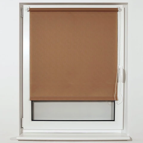 Штора рулонная BRABIX 100х175 см, текстура - лён, защита 55-85%, 200 г/м2,