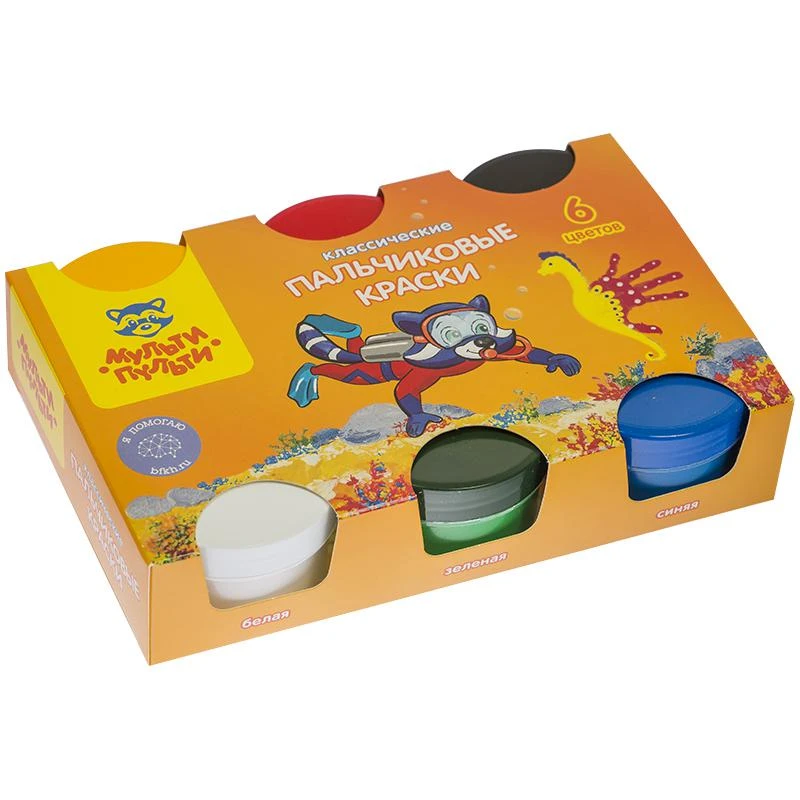 Краски пальчиковые "Морские приключения Енота" 6 цветов, 360г,