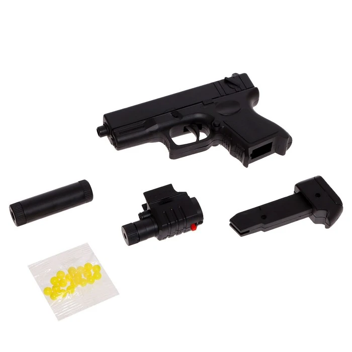 Пистолет пневматический детский «Форт», с фонариком, лазером и глушителем