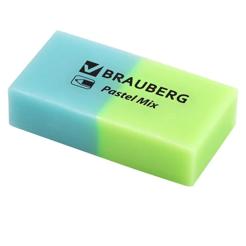 Набор ластиков BRAUBERG "Pastel Mix", 6 шт., цвета ассорти, 44х21х10