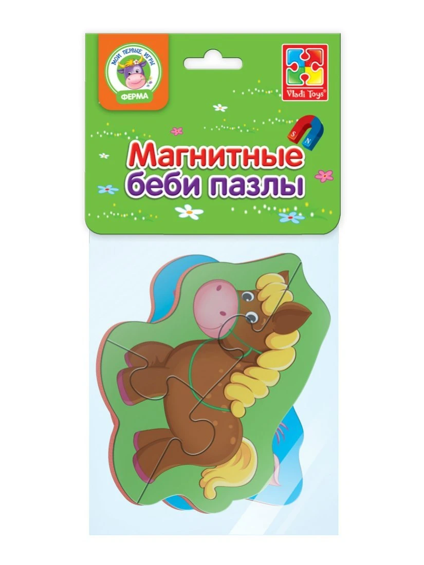 Мягкие магнитные Baby puzzle Лошадка и поросенок 2 картинки 7 элементов  купить оптом, цена от 164.88 руб. 4820195058602