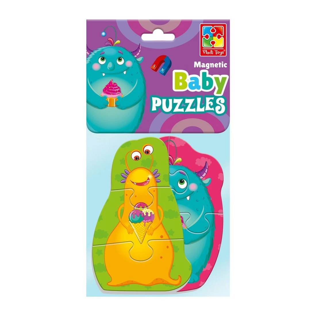 Пазлы мягкие магнитные Baby puzzle "Монстрики" 2 картинки, 7 элементов