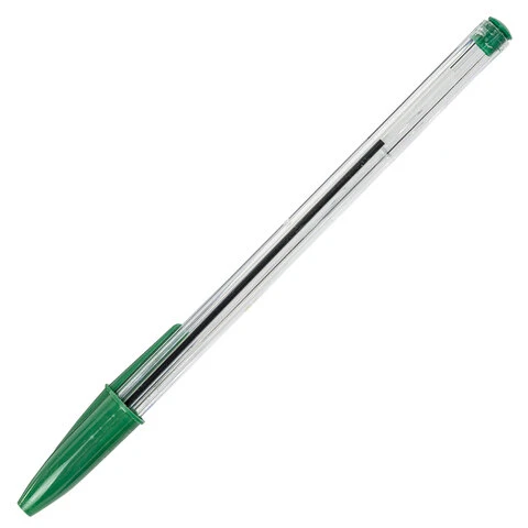 Ручка шариковая STAFF "Basic BP-01", письмо 750 метров, ЗЕЛЕНАЯ, длина