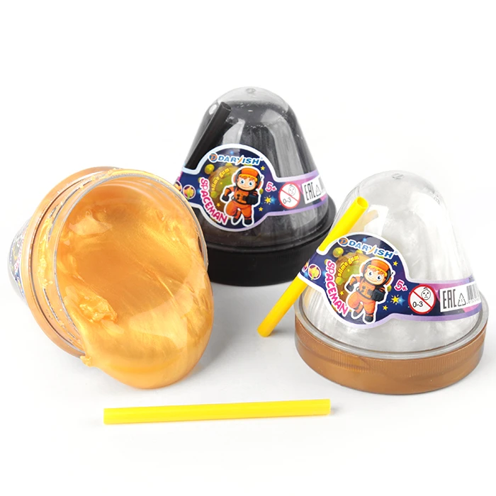 Слайм (лизун) "Darvish" Spaceman перламутровый с трубочкой 120г Слайм (лизун) "Darvish" Spaceman перламутровый с трубочкой 120г