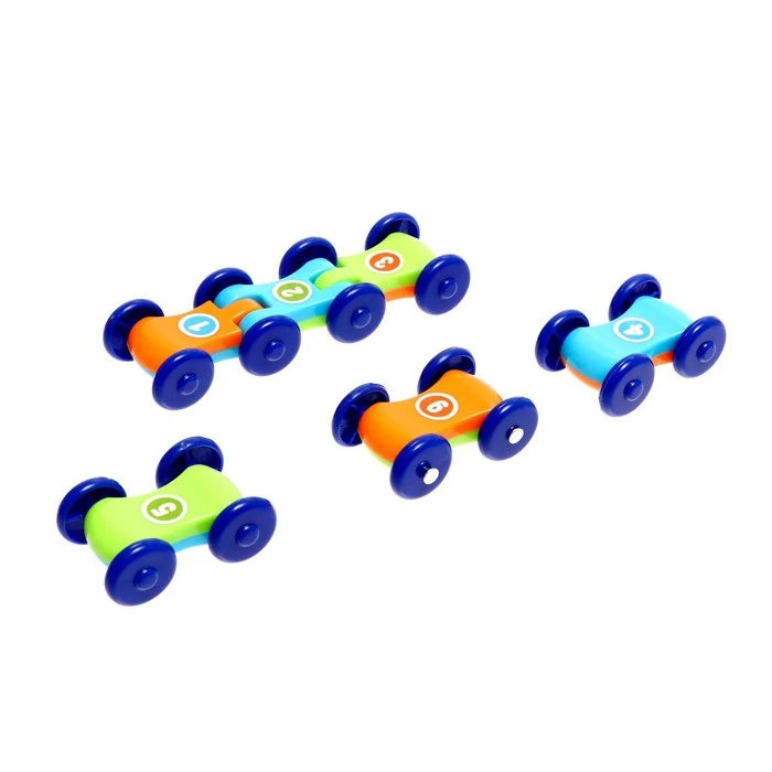 Автотрек «Гонки по склону», с 4 машинками, с развивающими элементами, цвет синий