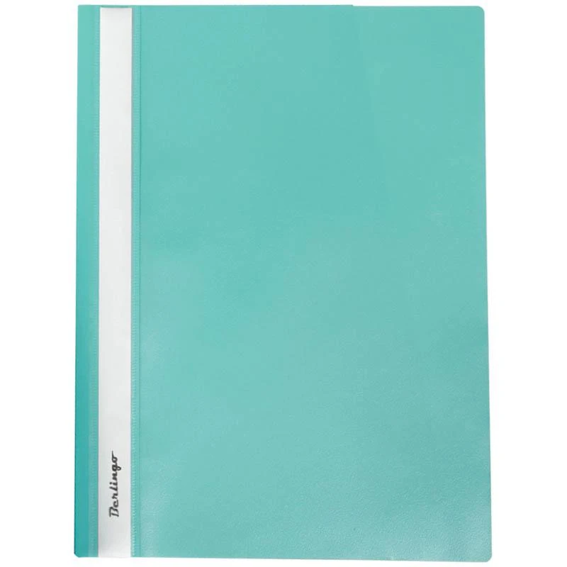 Папка-скоросшиватель пластик. А4, 180мкм, бирюзовая с прозр. верхом: ASp_04120