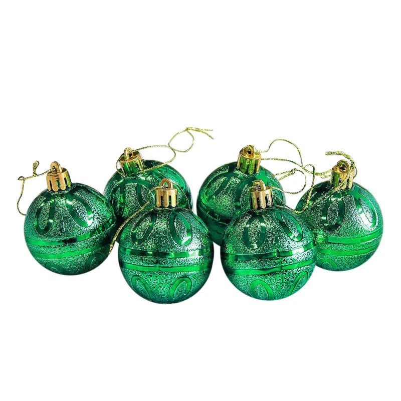 Набор шаров пластик d-5 см, 6 шт Флер зеленый 2178146