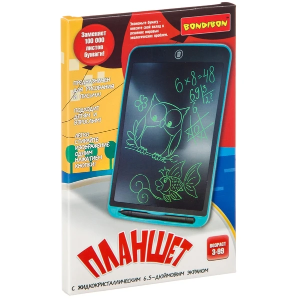 Планшет с жидкокристаллическим 6,5-дюймовым экраном, зелёные линии, цвет корпуса Планшет с жидкокристаллическим 6,5-дюймовым экраном, зелёные линии, цвет корпуса