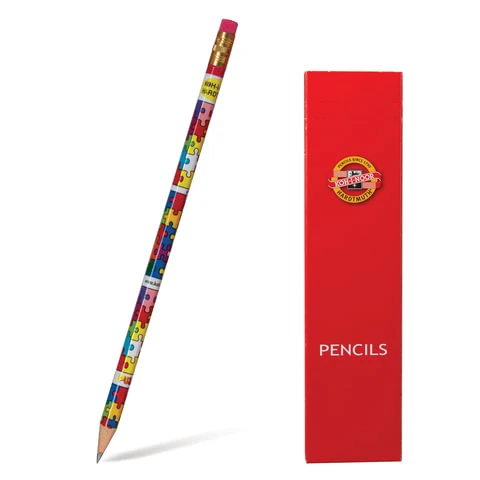 Карандаш чернографитный KOH-I-NOOR, 1 шт., "Puzzle", НВ, с резинкой,