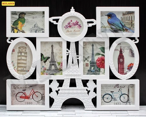 Фторамка-коллаж (9 фото) Путешествие в Париж, размер фото - 10х15 см, 10х10 см