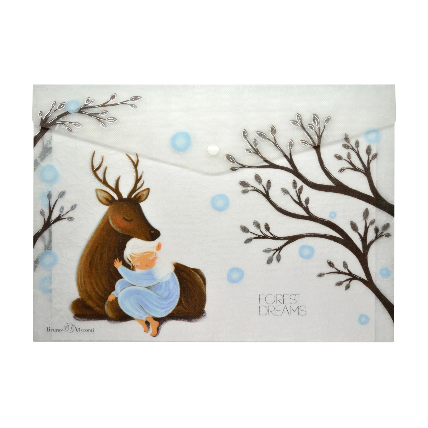 ПАПКА КОНВЕРТ НА КНОПКЕ, "FOREST DREAM", А4, 2 ВИДА