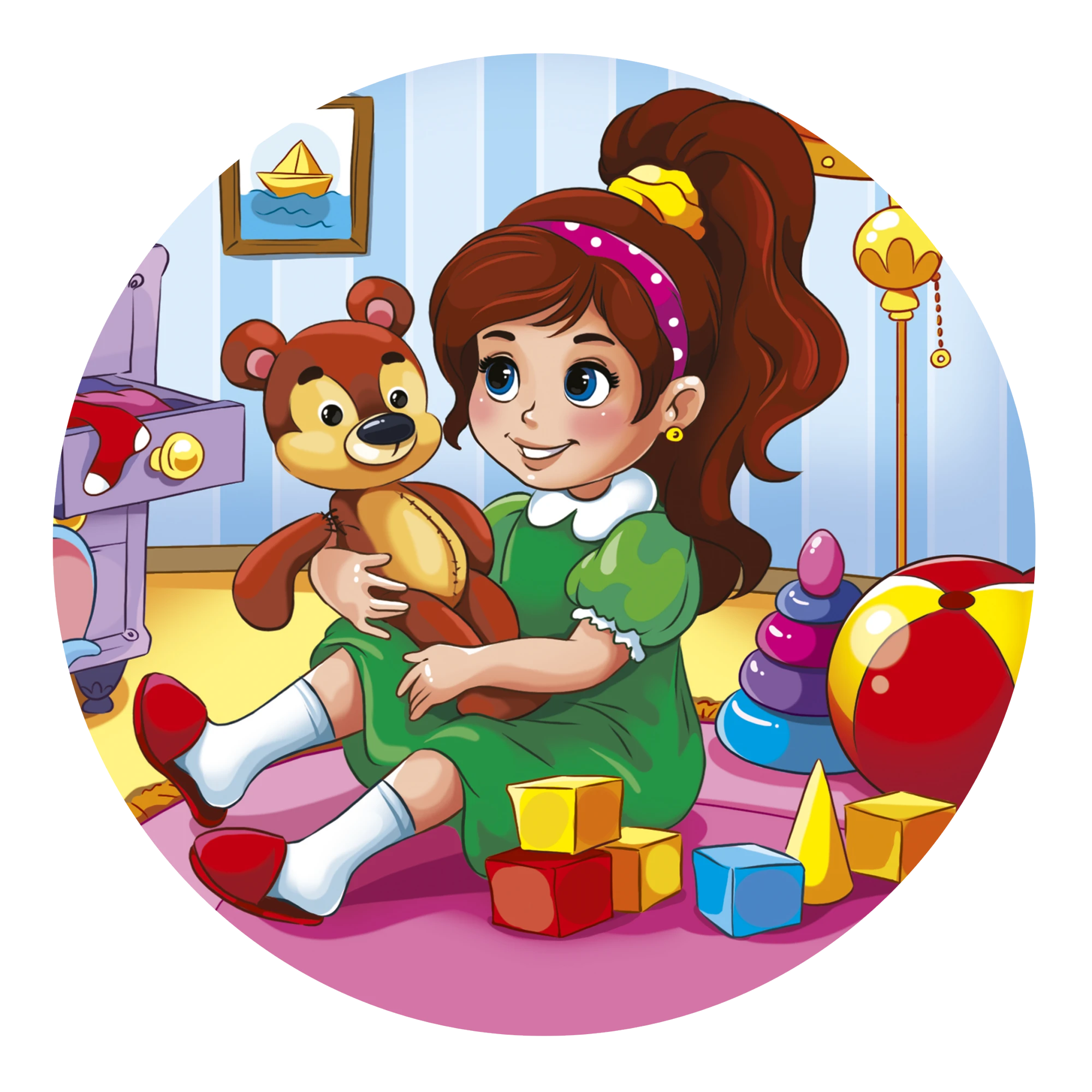 Алмазная мозаика круглая (блест) д.18 см, на картоне, с част.запол. (17цв.)