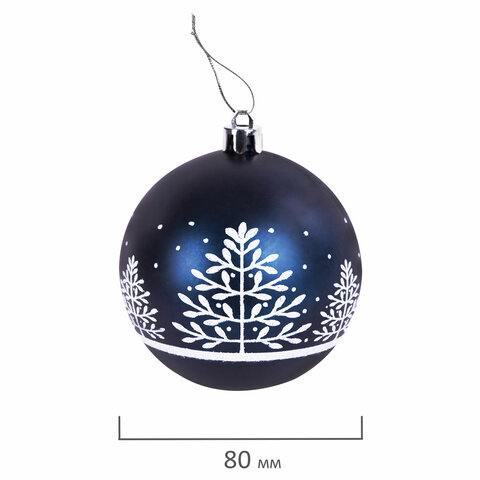 Шары ёлочные 6 шт, 8 см, "Blue Forest", пластик, цвет: